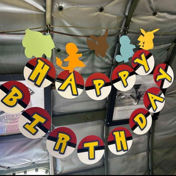 Pokemon Hapy Birthday Banner - Picture 1 of 1